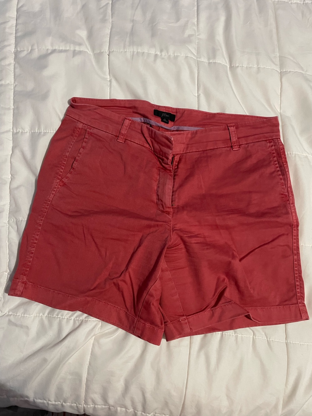 J. Crew Women's Coral Flat-Front Chino Shorts